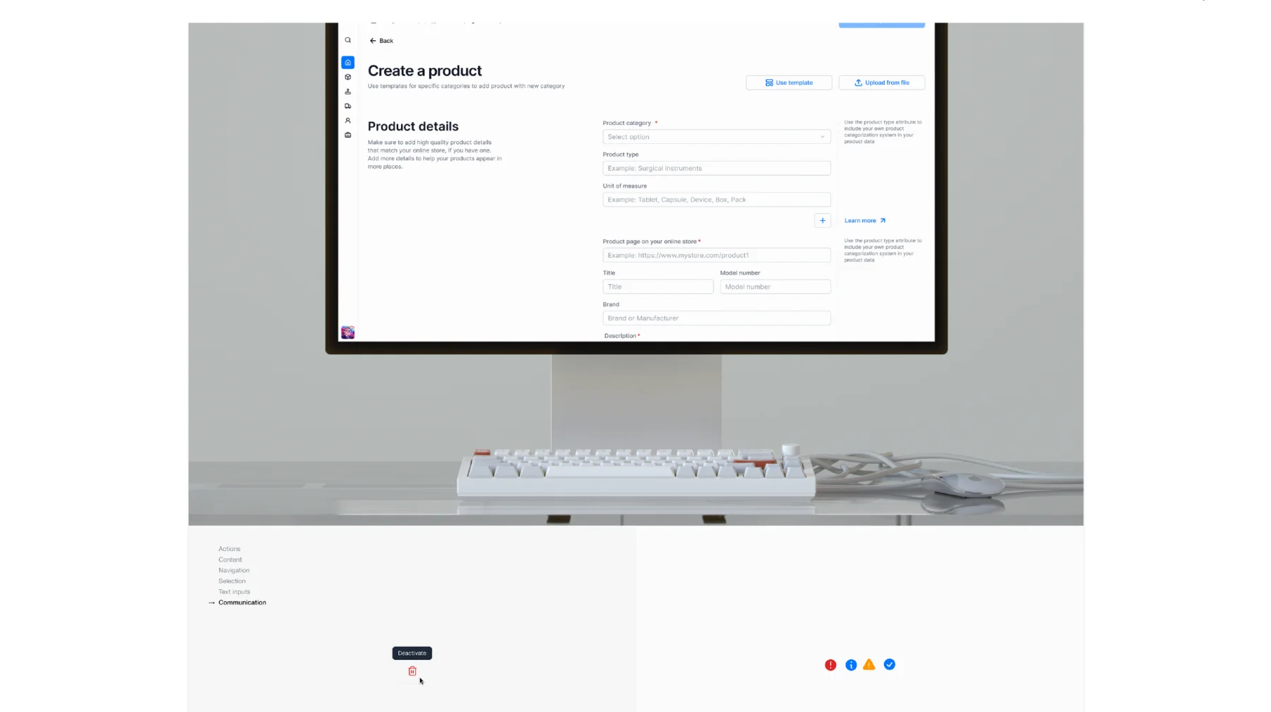 BetterData product creation form on a desktop